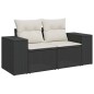vidaXL 5-tlg. Garten-Sofagarnitur mit Kissen Schwarz Poly Rattan vidaXL 5-tlg. Garten-Sofagarnitur mit Kissen Schwarz Poly Rattan