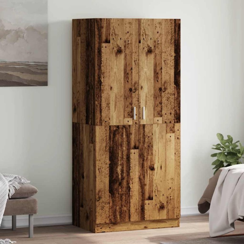 vidaXL Kleiderschrank Altholz-Optik 90x52x200 cm Holzwerkstoff vidaXL Kleiderschrank Altholz-Optik 90x52x200 cm Holzwerkstoff