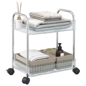 vidaXL Aufbewahrungswagen 2 Etagen Transparent 37x28x43,5 cm Acryl