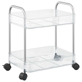 vidaXL Aufbewahrungswagen 2 Etagen Transparent 37x28x43,5 cm Acryl