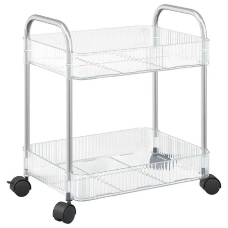 vidaXL Aufbewahrungswagen 2 Etagen Transparent 37x28x43,5 cm Acryl