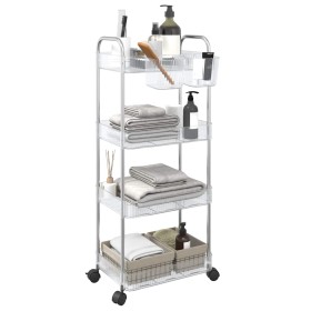 vidaXL Aufbewahrungswagen 4 Etagen Transparent 37x28x95 cm Acryl