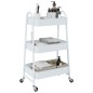 vidaXL Aufbewahrungswagen 3 Etagen Weiß 42x41,5x77 cm Stahl vidaXL Aufbewahrungswagen 3 Etagen Weiß 42x41,5x77 cm Stahl