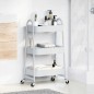 vidaXL Aufbewahrungswagen 3 Etagen Weiß 42x41,5x77 cm Stahl vidaXL Aufbewahrungswagen 3 Etagen Weiß 42x41,5x77 cm Stahl