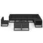 11-tlg. Garten-Lounge-Set mit Kissen Schwarz Kiefer Massivholz 11-tlg. Garten-Lounge-Set mit Kissen Schwarz Kiefer Massivholz