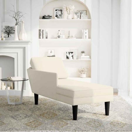 vidaXL Chaiselongue mit Kissen und Rechter Armlehne Creme Samt