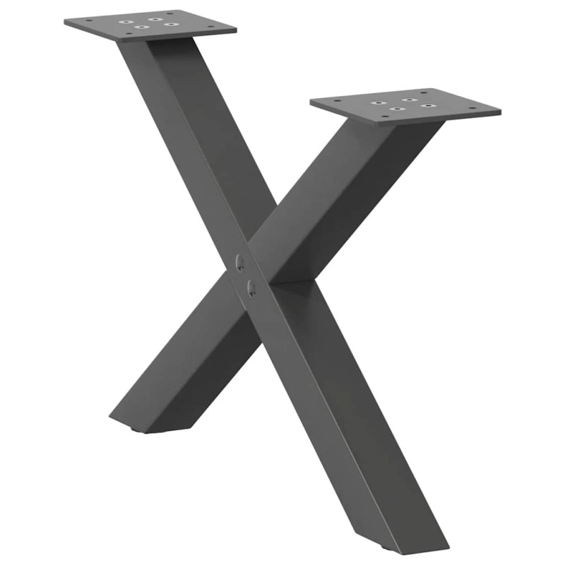 vidaXL Couchtischbeine X-Form 2 Stk. Anthrazit 50x(30-31) cm Stahl vidaXL Couchtischbeine X-Form 2 Stk. Anthrazit 50x(30-31) cm Stahl