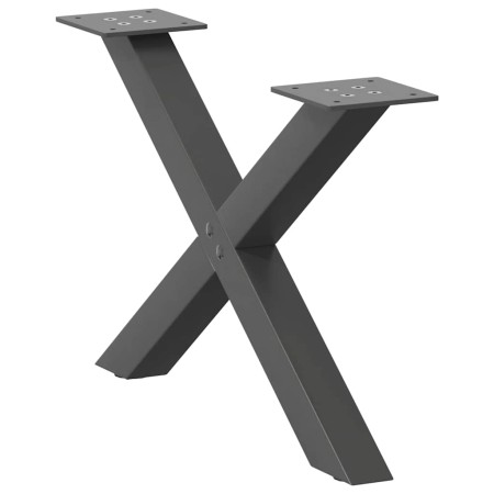 vidaXL Couchtischbeine X-Form 2 Stk. Anthrazit 50x(30-31) cm Stahl