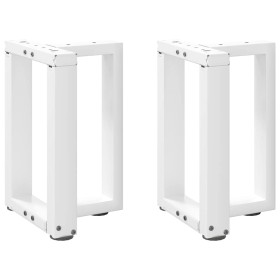 vidaXL Couchtischbeine T-Form 2 Stk. Weiß 28x25x(42-43) cm Stahl