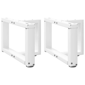 vidaXL Couchtischbeine T-Form 2 Stk. Weiß 50x25x(30-31) cm Stahl