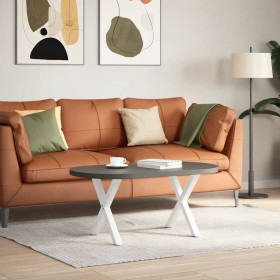 vidaXL Couchtischbeine X-Form 2 Stk. Weiß 60x(42-43) cm Stahl