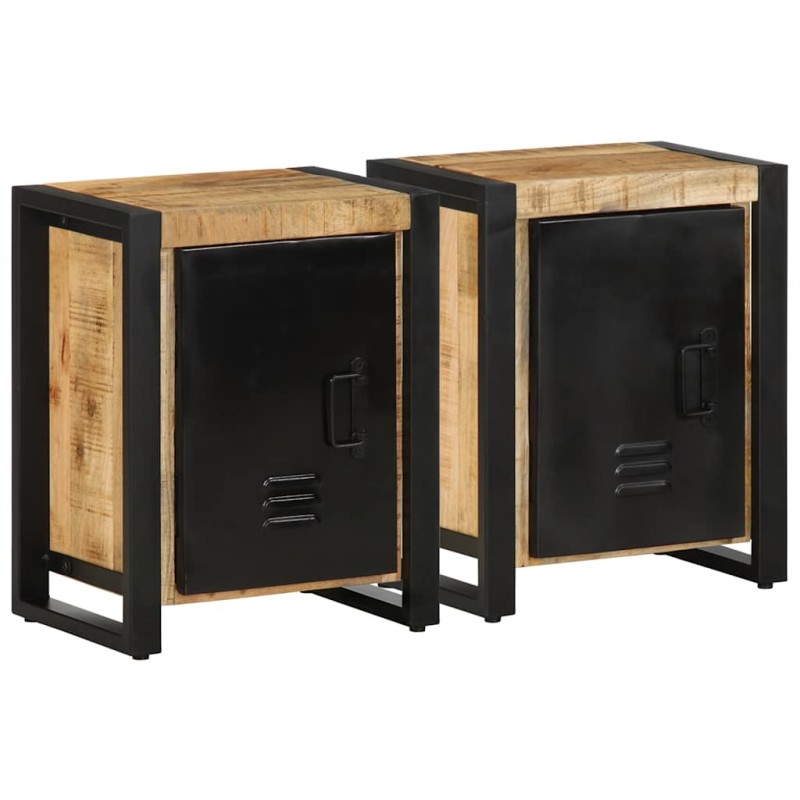 vidaXL Nachttische 2 Stk. Raues Mangoholz vidaXL Nachttische 2 Stk. Raues Mangoholz
