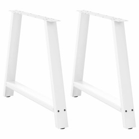 vidaXL Couchtischbeine A-Form 2 Stk. Weiß 100x(72-73) cm Stahl