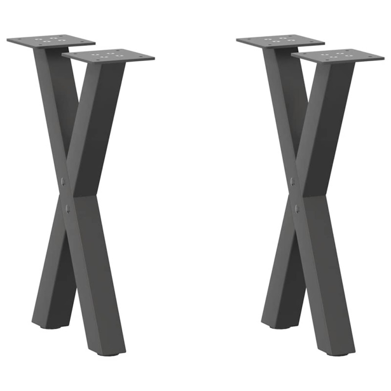 vidaXL Couchtischbeine X-Form 2 Stk. Anthrazit 28x(42-43) cm Stahl vidaXL Couchtischbeine X-Form 2 Stk. Anthrazit 28x(42-43) cm Stahl