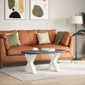 vidaXL Couchtischbeine X-Form 2 Stk. Weiß 50x(42-43) cm Stahl