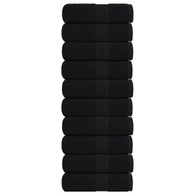 vidaXL Gästetücher 10 Stk. Schwarz 30x50 cm 360 g/m² 100% Baumwolle
