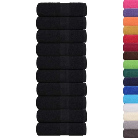 vidaXL Gästetücher 10 Stk. Schwarz 30x50 cm 360 g/m² 100% Baumwolle