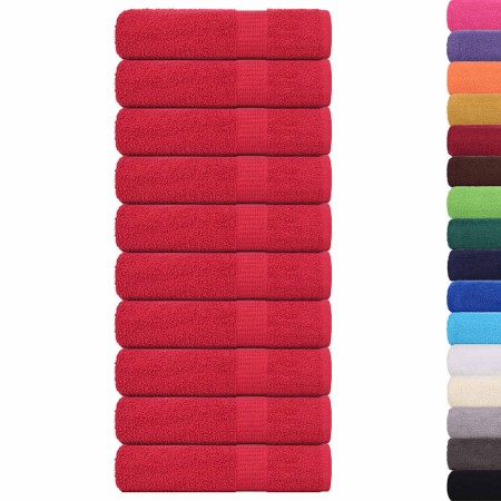 vidaXL Handtücher 10 Stk. Rot 50x100 cm 360 g/m² 100% Baumwolle