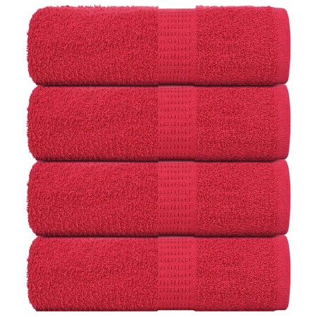 vidaXL Seiftücher 4 Stk. Rot 30x30 cm 360 g/m² 100% Baumwolle