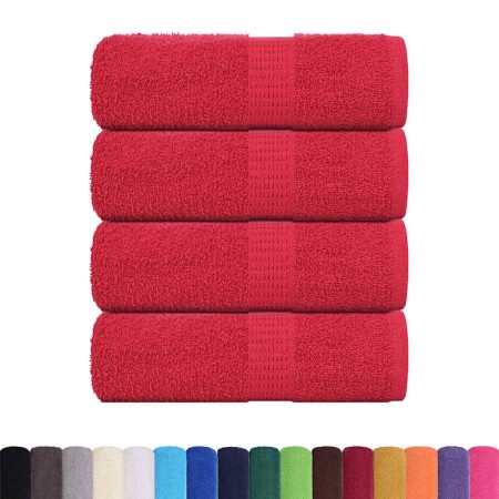 vidaXL Seiftücher 4 Stk. Rot 30x30 cm 360 g/m² 100% Baumwolle