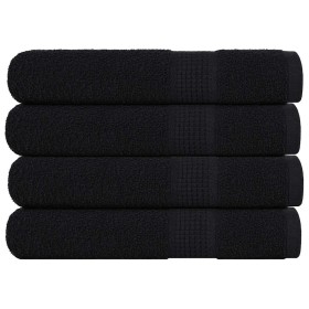 vidaXL Handtücher 4 Stk. Schwarz 100x200 cm 360 g/m² 100% Baumwolle