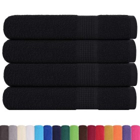 vidaXL Handtücher 4 Stk. Schwarz 100x200 cm 360 g/m² 100% Baumwolle
