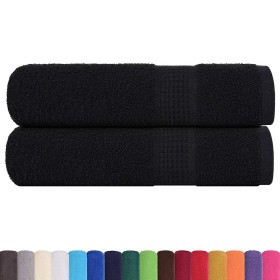 vidaXL Badetücher 2 Stk. Schwarz 100x150 cm 360 g/m² 100% Baumwolle
