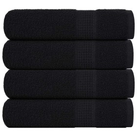 vidaXL Duschtücher 4 Stk. Schwarz 70x140 cm 360 g/m² 100% Baumwolle