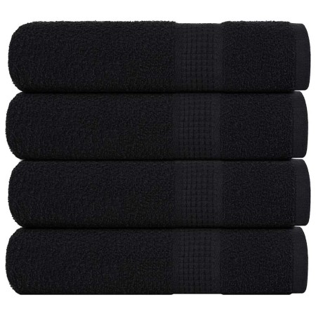 vidaXL Duschtücher 4 Stk. Schwarz 70x140 cm 360 g/m² 100% Baumwolle