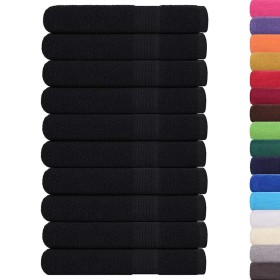 vidaXL Saunatücher 10 Stk. Schwarz 80x200 cm 360 g/m² 100% Baumwolle