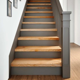 vidaXL Treppenstufen 2 Stk. Hellbraun 70x30x2 cm Massivholz Eiche