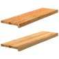 vidaXL Treppenstufen 2 Stk. Hellbraun 90x30x2 cm Massivholz Eiche vidaXL Treppenstufen 2 Stk. Hellbraun 90x30x2 cm Massivholz Eiche