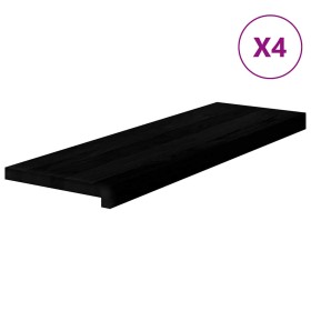 vidaXL Treppenstufen 4 Stk. Dunkelbraun 80x25x2 cm Massivholz Eiche