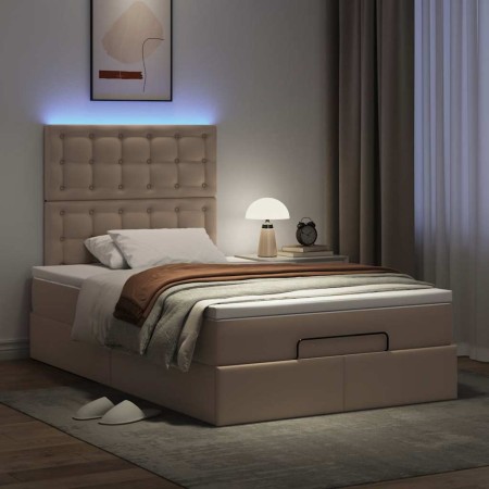 vidaXL Ottoman-Bett mit Matratze & LEDs 120x200cm Kunstleder