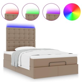vidaXL Ottoman-Bett mit Matratze & LEDs 120x200cm Kunstleder