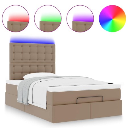 vidaXL Ottoman-Bett mit Matratze & LEDs 120x200cm Kunstleder