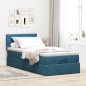 vidaXL Ottoman-Bett mit Matratze Dunkelblau 100x200 cm Samt vidaXL Ottoman-Bett mit Matratze Dunkelblau 100x200 cm Samt