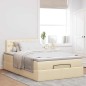 vidaXL Ottoman-Bett mit Matratze Creme 120x200 cm Stoff vidaXL Ottoman-Bett mit Matratze Creme 120x200 cm Stoff