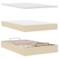 vidaXL Ottoman-Bett mit Matratze Creme 120x200 cm Stoff vidaXL Ottoman-Bett mit Matratze Creme 120x200 cm Stoff