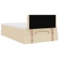 vidaXL Ottoman-Bett mit Matratze Creme 120x200 cm Stoff vidaXL Ottoman-Bett mit Matratze Creme 120x200 cm Stoff