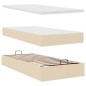vidaXL Ottoman-Bett mit Matratze Creme 90x190 cm Stoff vidaXL Ottoman-Bett mit Matratze Creme 90x190 cm Stoff