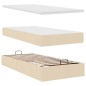 vidaXL Ottoman-Bett mit Matratze Creme 90x190 cm Stoff vidaXL Ottoman-Bett mit Matratze Creme 90x190 cm Stoff