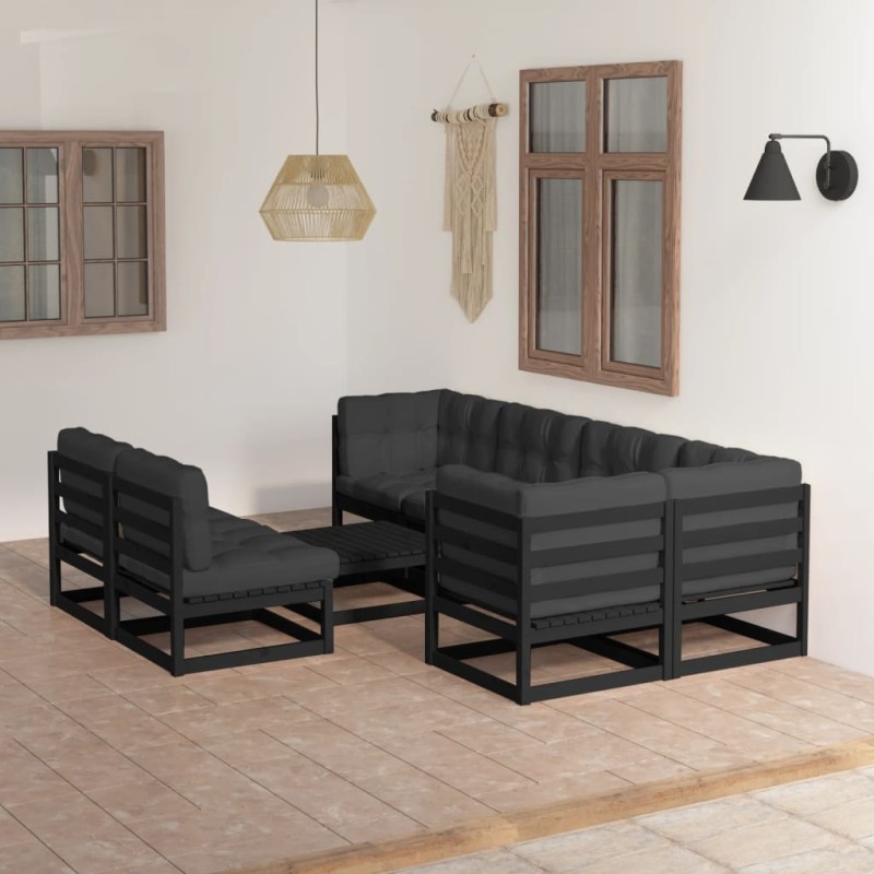 8-tlg. Garten-Lounge-Set mit Kissen Kiefer Massivholz 8-tlg. Garten-Lounge-Set mit Kissen Kiefer Massivholz