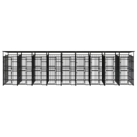 vidaXL Outdoor-Hundezwinger mit Dach Stahl 16,59 m² 