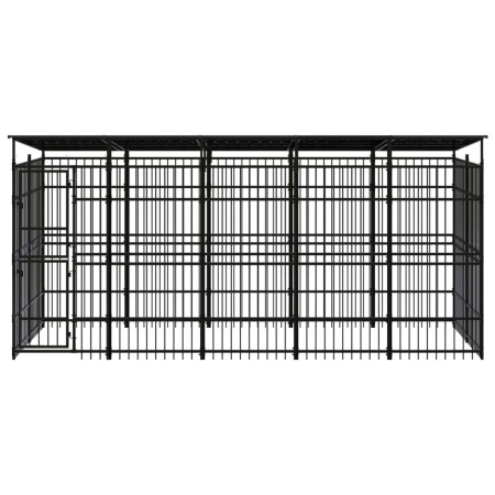 vidaXL Outdoor-Hundezwinger mit Dach Stahl 9,22 m² 