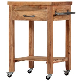 vidaXL Servierwagen 58x58x89 cm Massivholz Akazie