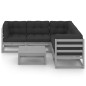 6-tlg. Garten-Lounge-Set mit Kissen Kiefer Massivholz 6-tlg. Garten-Lounge-Set mit Kissen Kiefer Massivholz
