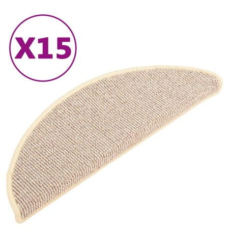 vidaXL Treppenmatten 15 Stk. Weiß und Braun 65x21x4 cm