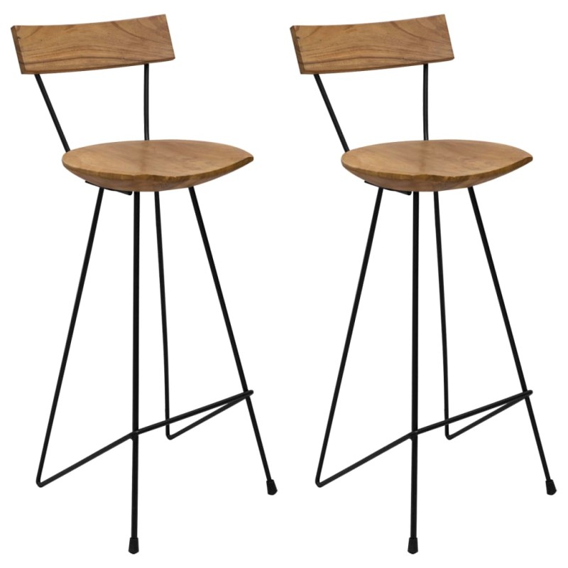 vidaXL Barhocker 2 Stk. Massivholz Teak vidaXL Barhocker 2 Stk. Massivholz Teak