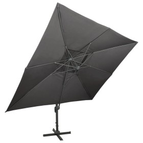 vidaXL Ampelschirm mit Lüftung 400x300 cm Anthrazit